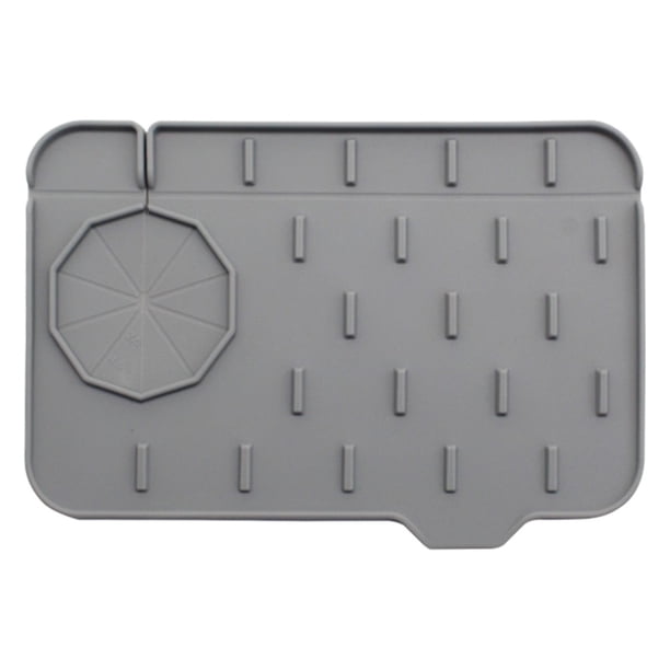 Almohadilla de silicona de doble cara para fregadero - Autodrenante/Plegable, 8.3 "x5.7"/Organizador de mostrador, para cocina/baño/salpicadero