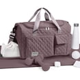 thumbnail image 3 of DAKIMOE Travel Duffle Bag for Women Men Weekender Overnight Bags Carry on Gym Bag with Wet Pocket/Adjustable Strap/Shoe Compartment, Foldable Waterproof Duffel Tote for Plane Sports Dance, Lotus Pink, 3 of 10
