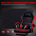 thumbnail image 4 of Waleaf Heavy Duty Gaming Chair with Footrest, Big and Tall Video Gaming Chair for Adults, Unique Lumbar Support and Linkage Armrest, Racing Style Game Chair, 4 of 9