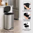 thumbnail image 3 of Bote de Basura Ninon INOX-30L de Acero Inoxidable con Pedal, Cierre Suave y Cubeta Desmontable 30 litros, 3 of 8