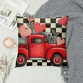 thumbnail image 2 of TIAOTIAOHOU Valentine's Day Throw Pillow Covers, Buffalo Plaid Farmhouse Cushion Case Decor, Polka Dots Heart Truck Decoration for Sofa Couch, 2 of 5