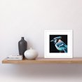 thumbnail image 2 of Blue Jay Bird Perched Acrylic Paint on Black Paper Portrait Square Wooden Framed Wall Art Print Picture 8X8 Inch, 2 of 4