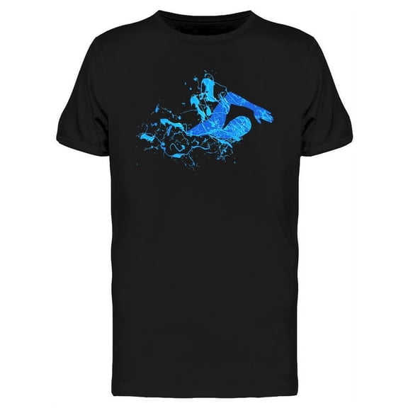 Swimming Man Splash Paint T-Shirt Men -Image by Shutterstock, Male 3X-Large