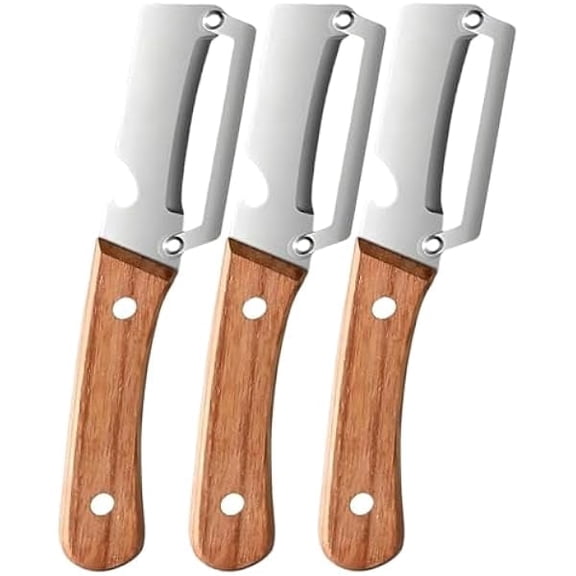 Elite Peeler Knife & Vegetable Shredder, Stainless Steel Kitchen Peeler with Open Blade, No Clog Smooth Peeling, Fruit and Vegetable Peeler with Wooden Handle (3 Pcs)