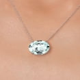 thumbnail image 3 of Gem Stone King 14K White Gold Sky Blue Simulated Aquamarine Pendant Necklace for Women | 5.70 Cttw | Gemstone March Birthstone | Oval 14X10MM | With 18 inch Chain, 3 of 6