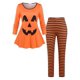 thumbnail image 1 of Tallas grandes Halloween calabaza cara impresión pijamas a rayas conjunto Rosegal  Pijamas y Batas Tallas Grandes, 1 of 5