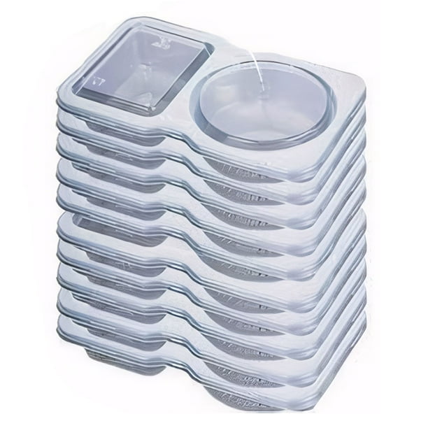 Contenedor de condimentos de 2 compartimentos contenedor dividido desechable para viaje Picnic
