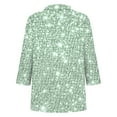 thumbnail image 4 of TKLPEHG Womens 3/4 Sleeve Tops V-Neck Tunic Tops Glitter Print Graphic Tee Summer Comfy Fashion 3/4 Sleeve T Shirts Casual Loose Outfits (Green,S), 4 of 5