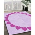 thumbnail image 2 of Ahgly Company Indoor Round Patterned Crimson Purple Area Rugs, 5' Round, 2 of 6