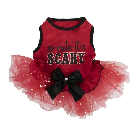 Way To Celebrate Dog Halloween Dress, Red So Cute It's Scary, (Small)