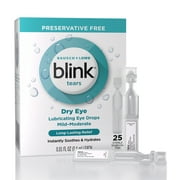 Blink tears lubricating eye drops preserative free, 25 count