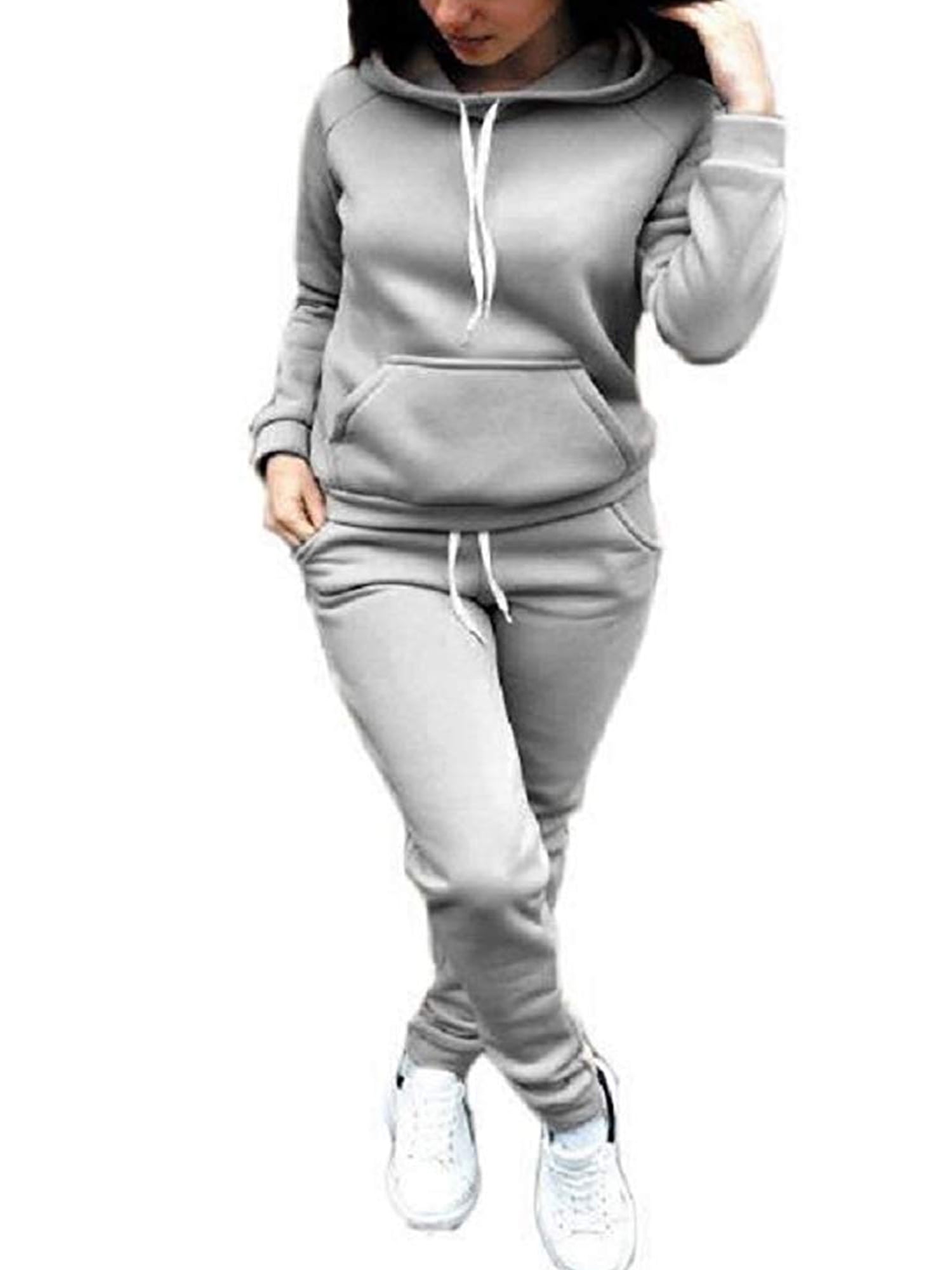 Details about   Women Hoodie Tracksuit Set Lounge Wear Suit Sport Gym Sweatshirt Jogging Pants 