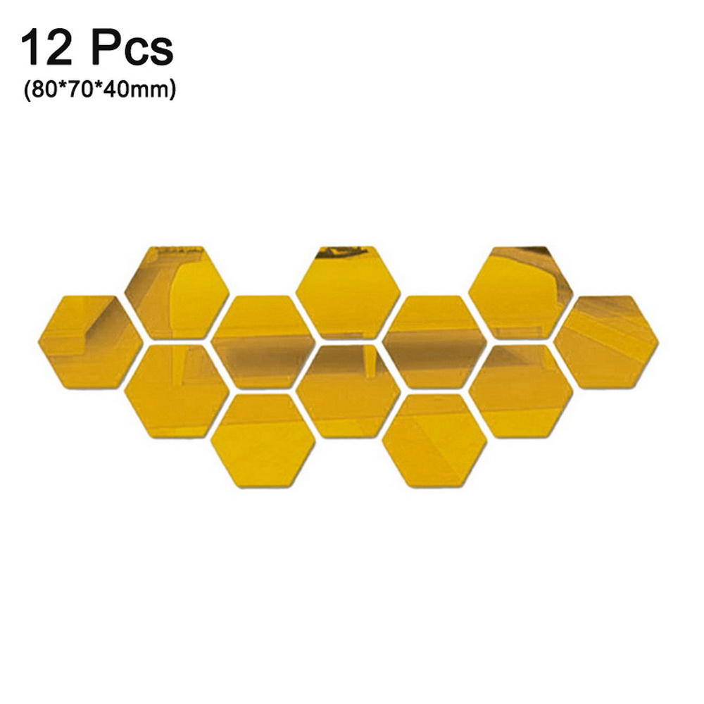 MJartoria 12 Pieces Removable Acrylic Mirror Setting Wall Sticker Decal