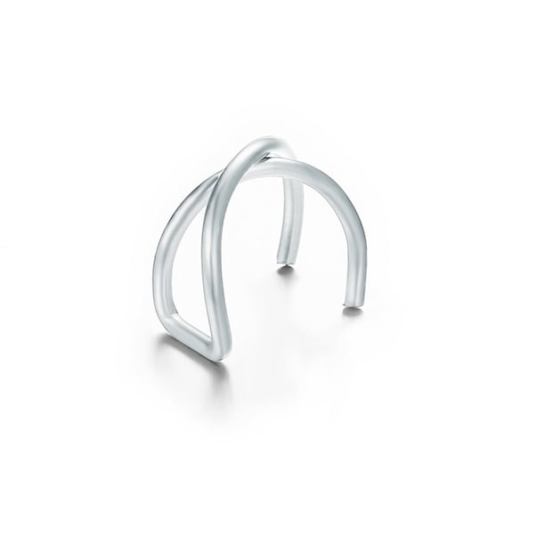 Pendiente de Clip de oreja para hombre y mujer soltera, joyería exquisita para niña, Festival de moda, decoración de ropa informal, regalo de Ropa, zapatos y accesorios Miscelánea plata cruzada Qarigey AP013509-03