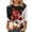 Red, variant on Plus Size Graphic Tops Womens Halloween Outfits 3/4 Sleeve Funny Holiday Crew Neck Tshirt Pullover Red 3XL