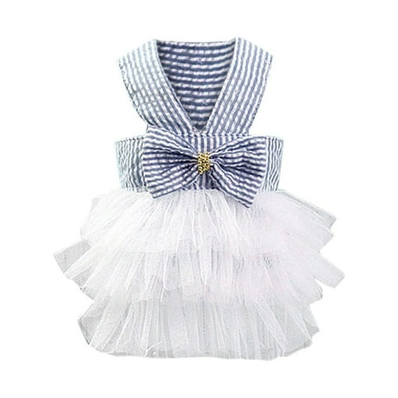 2025 Pet Dog Summer Bottoming Puppy Leash For Small Dogs Boy Stripe Print Dress Clothes Dog Clothes Medium Dog Pet Cat Dress