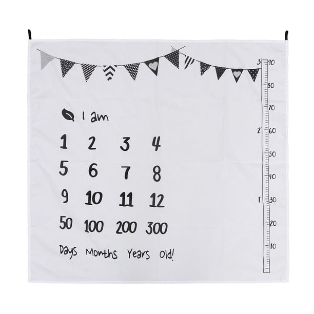 Manta para recién nacidos con hitos mensuales, fondo para sesión de fotos, accesorios para baby shower (100 días)