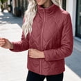 thumbnail image 6 of Manzbdm Women's Diamond‑Quilted Lightweight Jacket, Stand‑Collar Zip‑Up Short Padded Coat with Pockets, Casual Outerwear for Fall Winter, 6 of 8