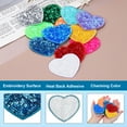 thumbnail image 3 of 12 Pcs Sequin Heart Iron on Patches, 2.7 x 2.4 Inch Embroidery Sequin Patches for Clothing Repair, Deep Blue, 3 of 5