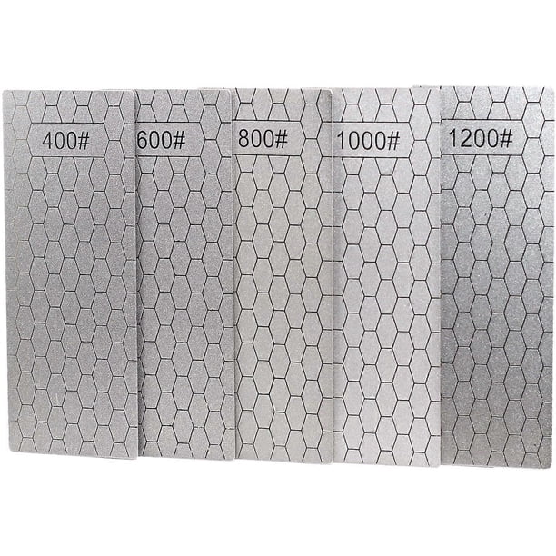 Set of 5 Diamond Grinding Stones, Diamond Grinding Plates, Coarse/Medium/Fine Grit Sharpeners, 400/600/800/1000/1200 Grits