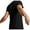 Black, variant on Post Shoulder Surgery Shirts for Mens Summer Stretch Full Open Tear Away Short Sleeve Side Snap Basic Tee Shirt Tops