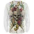 thumbnail image 1 of Skulls and Roses Tattoo All Over Adult Long Sleeve T-Shirt, 1 of 2