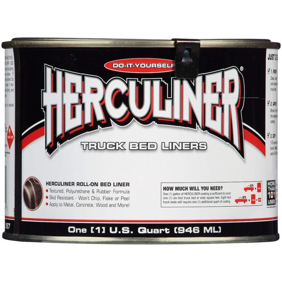 Herculiner Liquid Black Truck Bed Liner for 6 Foot Bed, 1 Quart