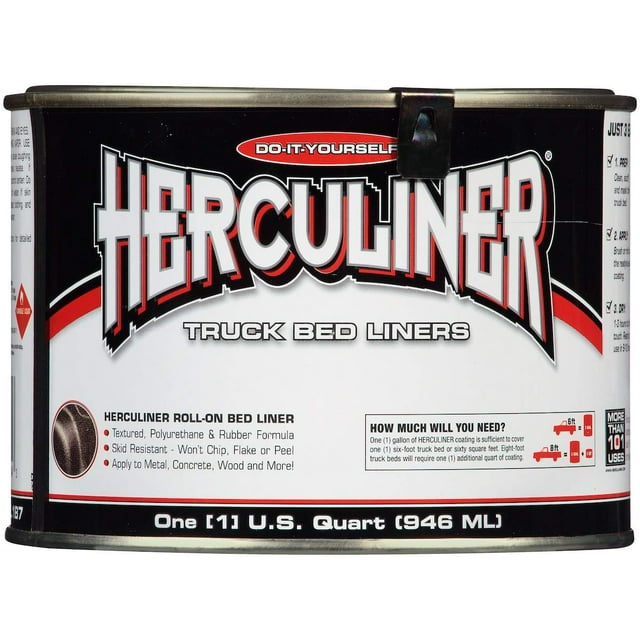 Herculiner Doublure de Caisse de Camion Liquide Noire pour Caisse de 6 Pieds, 1 Quart