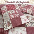 thumbnail image 2 of Cozy Line Home Fashions Cozy Line Thalia Real Patchwork 3 Piece Red Reversible Cotton Quilt Bedding Set King, 2 of 5