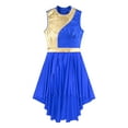 thumbnail image 5 of CHICTRY Womens Praise Dance Dress Metallic High Low Asymmetrical Hem Tank Dress Liturgical Worship Dancewear Royal Blue XL, 5 of 7