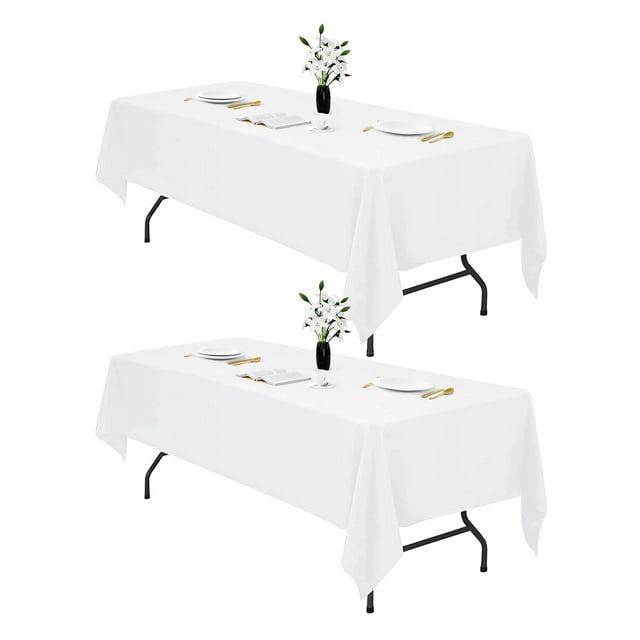 Mantel blanco IVAPUPU para mesa rectangular 152 x 259 cm, 2 unidades