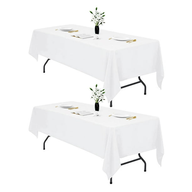 Mantel blanco IVAPUPU para mesa rectangular 152 x 259 cm, 2 unidades