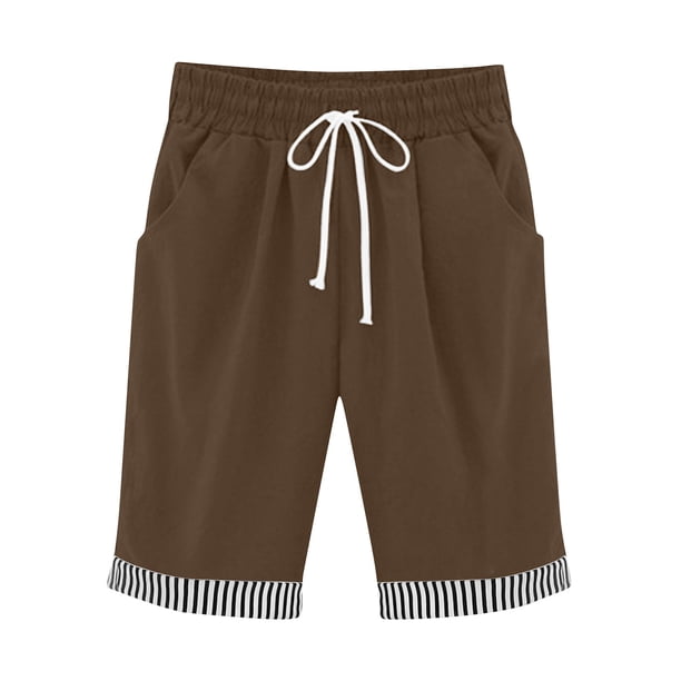Pantalones Sueltos de Pierna Ancha para Mujeres Pantalones Cortos Sueltos Elásticos Casuales Pantalones de Pierna Ancha Recta con Bolsillo