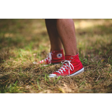 LAMINATED POSTER Man Sneakers Guy Boy Legs Feet Red Converse Poster Print 11 x (Best Converse For Guys)