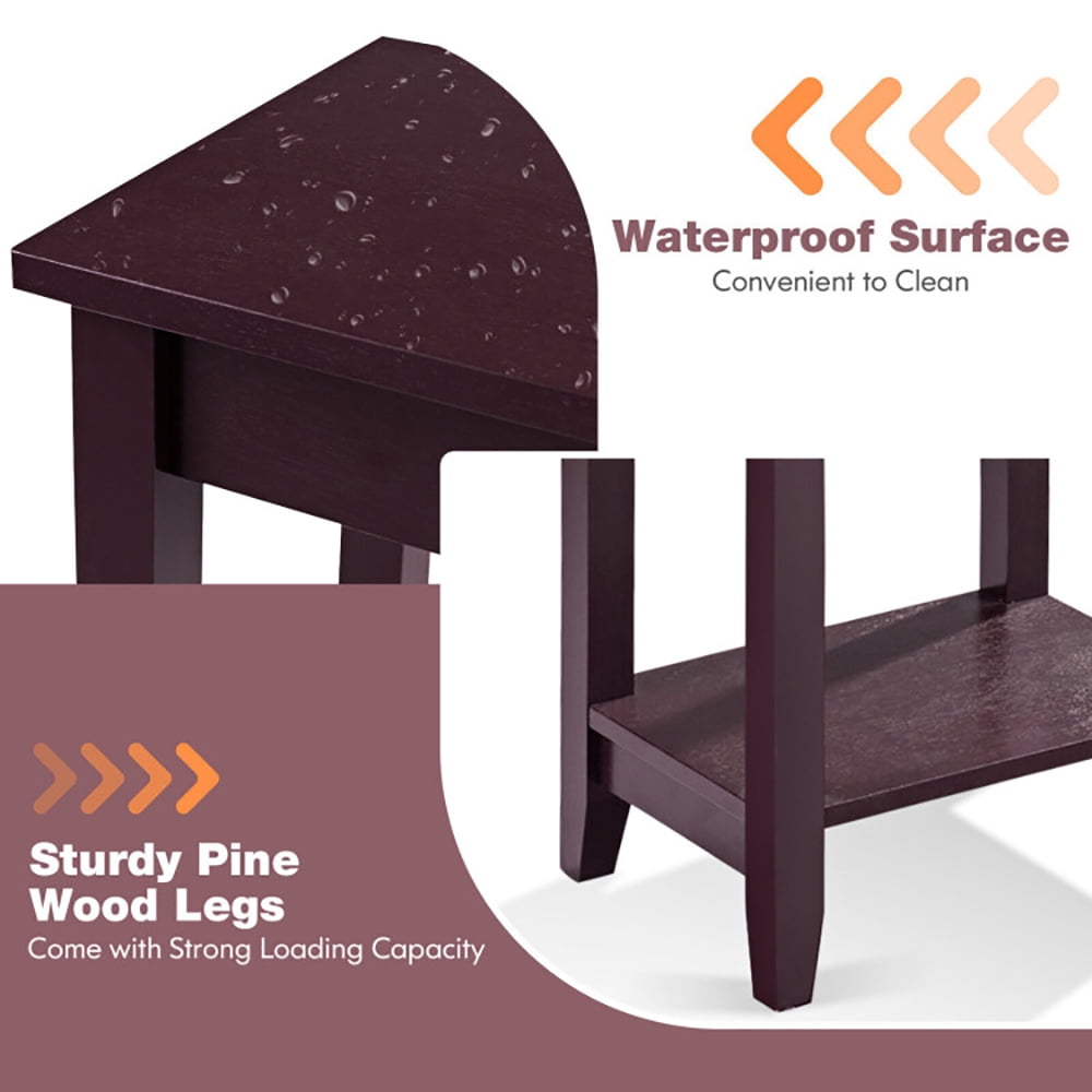 Finihen End Table, Tall Wooden Sofa End Table, Sofa Side Table, Bed Side Table, for Living Room, Bedroom, Brown Finihen End Table, Tall Wooden Sofa End Table, Sofa Side Table, Bed Side Table, for Living Room, Bedroom, Brown