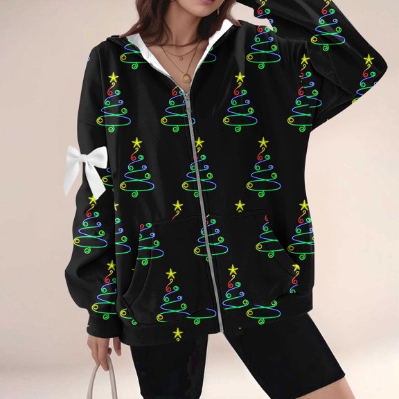LVHAOGJOB Long Sleeve Jackets for Women Lightweight Full Zipper Hooded Plus Size Ladies Coats