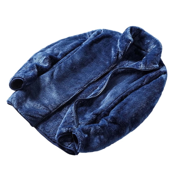 WRKEKC Fleece Jacket for Women Solid Color Long Sleeve Zip Up Stand Collar Fleece Lined Warm Coat Outerwear with Pockets
