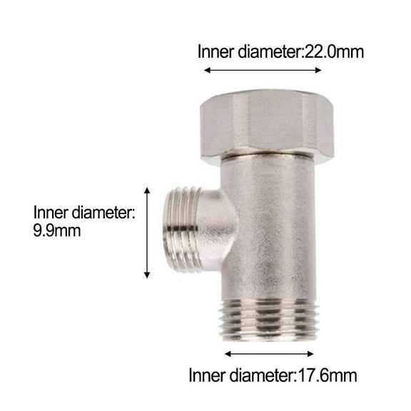 All Metal Bidet T-Adapter 7/8 3/8 1/2 Adapter Thread 3 Way Pipe Fitting T Valve