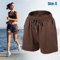 thumbnail image 6 of Unique Bargains Women's Flowy Running Shorts High Waisted Coffee Color Size S, 6 of 7