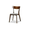 thumbnail image 2 of Baxton Studio Reba Mid-Century Modern Light Grey Upholstered and Walnut Brown Finished Wood 5-Piece Dining Set with Faux, 2 of 7