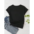 thumbnail image 3 of Camiseta de manga corta con eslogan para mujer, camisetas con gráficos "Love Vibes", camisetas deportivas informales para adultos, hombres, mujeres, adolescentes y jóvenes., 3 of 7