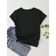 thumbnail image 3 of Women's Slogan Printed Short Sleeve T-Shirt, Love Vibes Graphic Tees Women Tops Tee For Adult, Men, Women, Teen, Teenager, Adolescent, Youth, 3 of 6