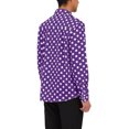 thumbnail image 3 of INSPIRE CHIC Chemise pour Homme Motif à Pois Col en Pointe Manches Longues Chemise Boutonnée 46 Violet, 3 of 6