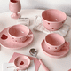 thumbnail image 1 of Vajilla de cerámica de estilo coreano con patrón amasado a mano, serie Pink and Tender Love, platos de arroz de alto valor para el hogar, 1 of 5