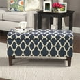 thumbnail image 4 of HomePop Large Upholstered Rectangular Storage Ottoman Bench with Hinged Lid, Navy Geometric, 4 of 20