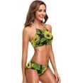 thumbnail image 6 of Dreamtimes Sunflowers Yellow Floral Leaves Swimsuits Padded Bikini Sets Sexy Swimwear for Women, Medium, 6 of 7