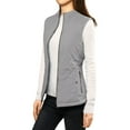 thumbnail image 2 of INSPIRE CHIC Women's Outerwear Vests Stand Collar Padded Gilet Zip Vest 2XL Gray, 2 of 7