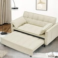thumbnail image 5 of Modern Corduroy Loveseat Pull-Out Sleeper Sofa Couch w/Pullout Bed, 3 in 1 Convertible Sleeper Sofa Bed, Small Love Seat Lounge Sofa w/Reclining Backrest,Toss Pillows, Pockets, 5 of 6