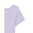 thumbnail image 2 of Wonder Nation Girls Short Sleeve Square Neck Ribbed T-Shirt, Sizes 4-18 & Plus, 2 of 3
