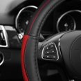 thumbnail image 5 of Sleek & Sporty Genuine Leather Steering Wheel Cover - RED, 5 of 5